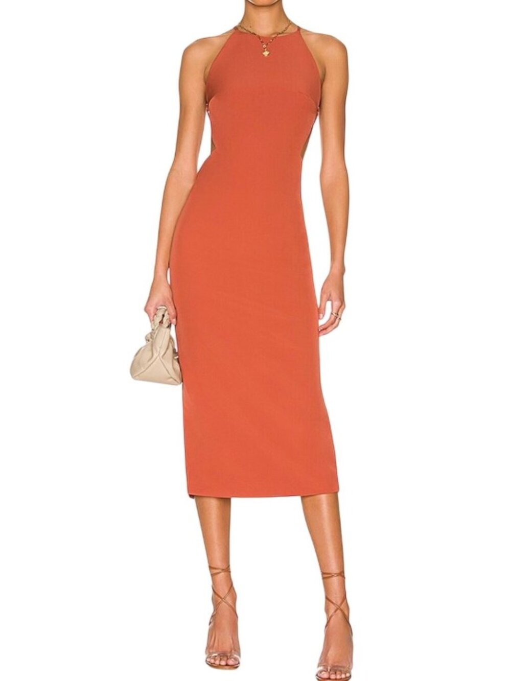 Bardot Ramona Midi Dress Copper Size M